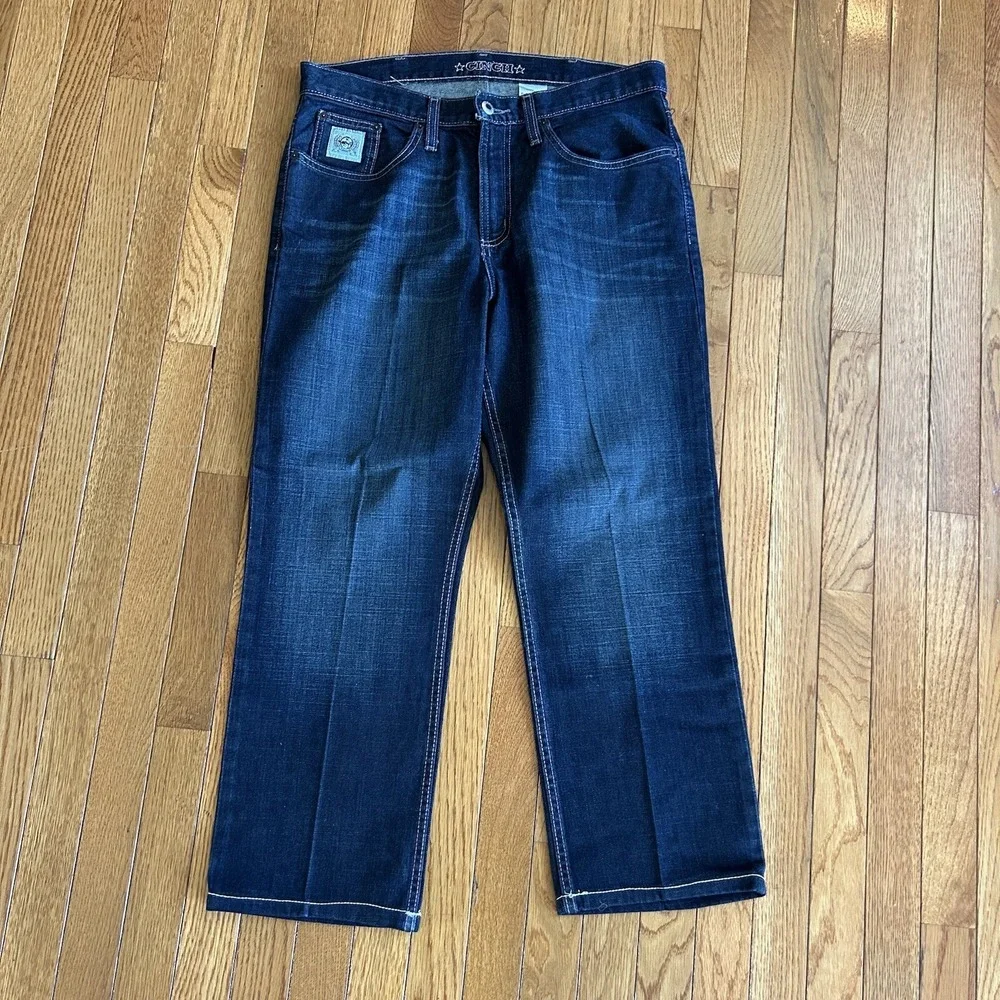 CINCH Mens Jeans‎ 31x30 (Actual 34x26) Dark Blue Bootcut Western Cowboy Stretch